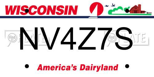 NV4Z7S Wisconsin License Plate