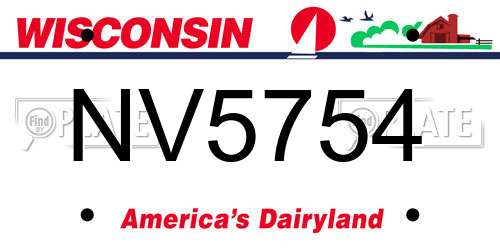 NV5754 Wisconsin License Plate