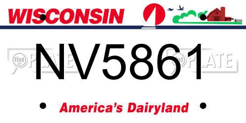 NV5861 Wisconsin License Plate