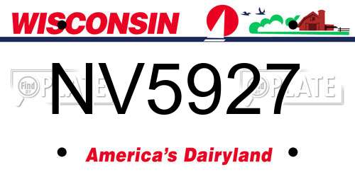 NV5927 Wisconsin License Plate