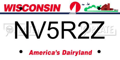 NV5R2Z Wisconsin License Plate