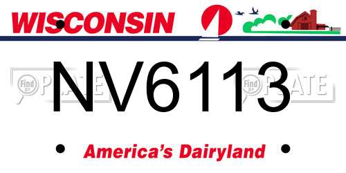 NV6113 Wisconsin License Plate