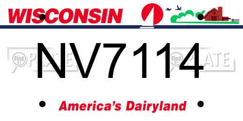 NV7114 Wisconsin License Plate