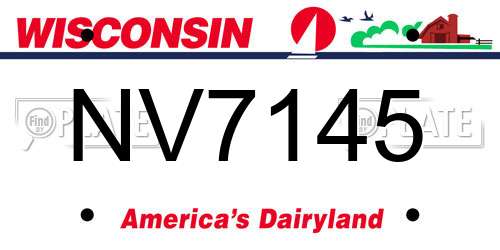 NV7145 Wisconsin License Plate