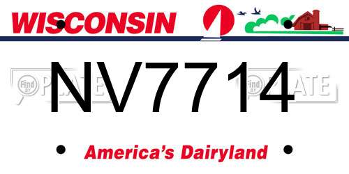 NV7714 Wisconsin License Plate