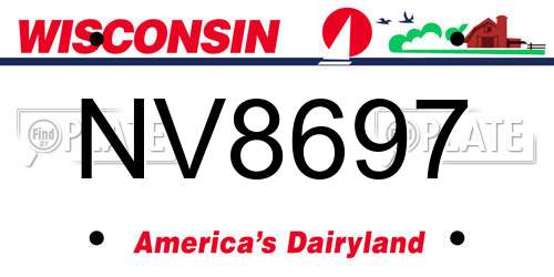 NV8697 Wisconsin License Plate