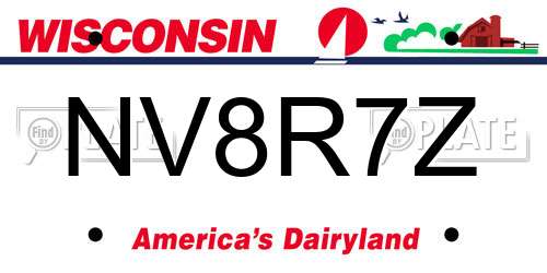 NV8R7Z Wisconsin License Plate