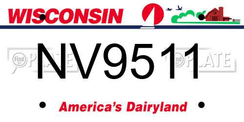 NV9511 Wisconsin License Plate