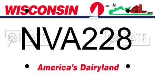 NVA228 Wisconsin License Plate