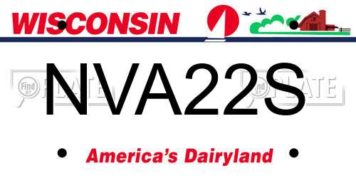 NVA22S Wisconsin License Plate