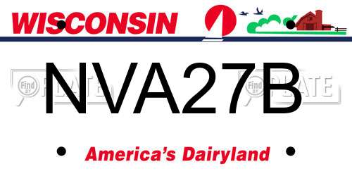 NVA27B Wisconsin License Plate