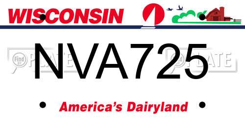 NVA725 Wisconsin License Plate
