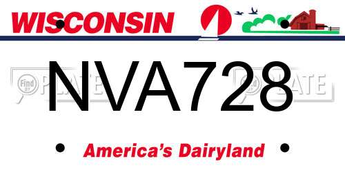 NVA728 Wisconsin License Plate