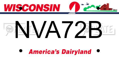 NVA72B Wisconsin License Plate