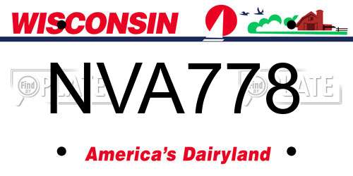 NVA778 Wisconsin License Plate