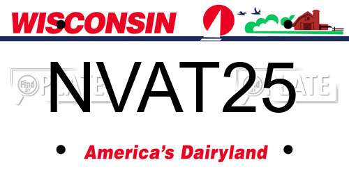 NVAT25 Wisconsin License Plate