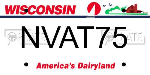 NVAT75 Wisconsin License Plate