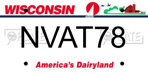 NVAT78 Wisconsin License Plate