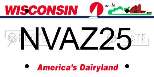 NVAZ25 Wisconsin License Plate