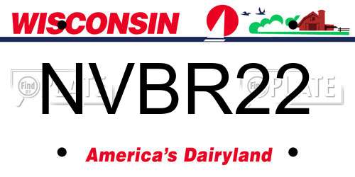 NVBR22 Wisconsin License Plate