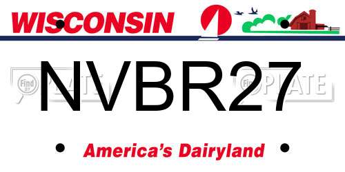 NVBR27 Wisconsin License Plate