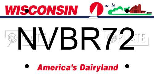 NVBR72 Wisconsin License Plate