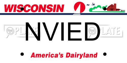 NVIED Wisconsin License Plate