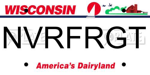 NVRFRGT Wisconsin License Plate