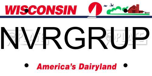 NVRGRUP Wisconsin License Plate