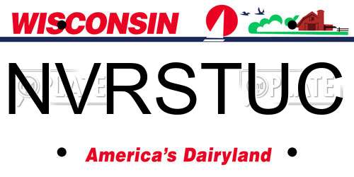 NVRSTUC Wisconsin License Plate
