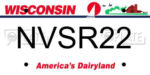 NVSR22 Wisconsin License Plate