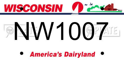 NW1007 Wisconsin License Plate
