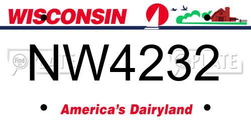 NW4232 Wisconsin License Plate