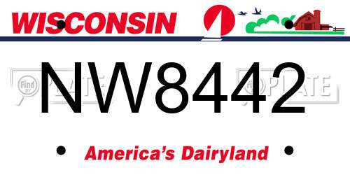NW8442 Wisconsin License Plate
