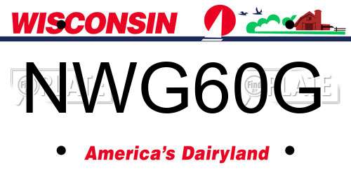 NWG60G Wisconsin License Plate