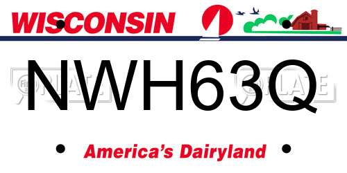 NWH63Q Wisconsin License Plate