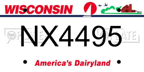 NX4495 Wisconsin License Plate