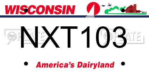 NXT103 Wisconsin License Plate