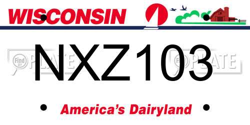 NXZ103 Wisconsin License Plate