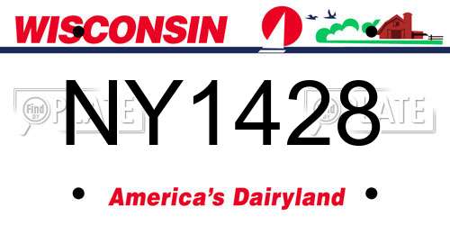 NY1428 Wisconsin License Plate