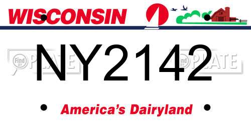 NY2142 Wisconsin License Plate