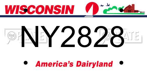 NY2828 Wisconsin License Plate