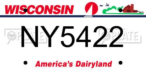 NY5422 Wisconsin License Plate