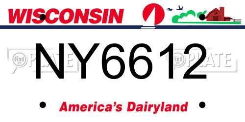 NY6612 Wisconsin License Plate