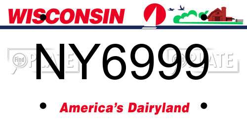 NY6999 Wisconsin License Plate