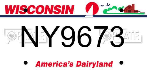 NY9673 Wisconsin License Plate