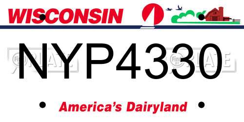 NYP4330 Wisconsin License Plate