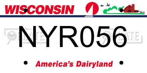 NYR056 Wisconsin License Plate