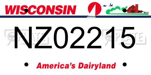 NZ02215 Wisconsin License Plate
