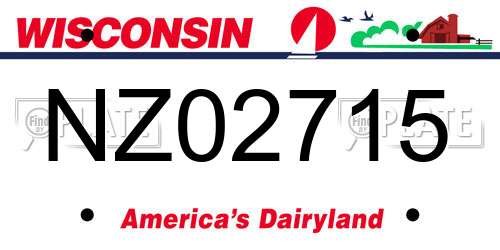 NZ02715 Wisconsin License Plate